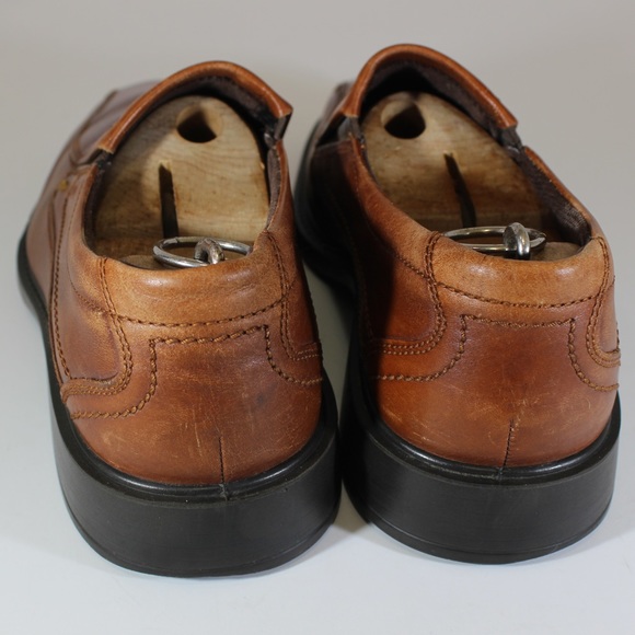 ECCO Brown Tan Sip On Loafer Leather Comfort Shoe 41 - Picture 3 of 11
